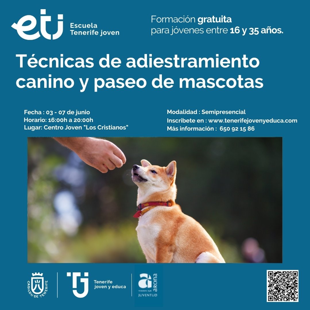 Eventos pet-friendly Tenerife: Tecnicas de adiestramiento en el ayuntamiento de Adeje